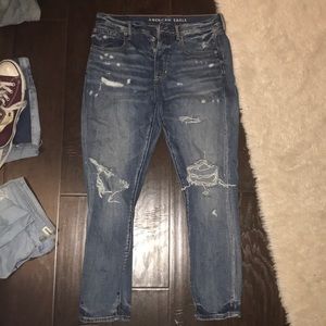 High rise girlfriend jeans